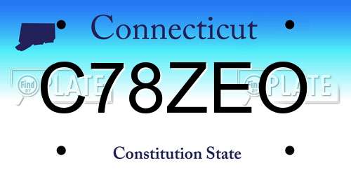 C78ZEO Connecticut License Plate