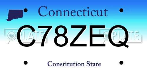 C78ZEQ Connecticut License Plate