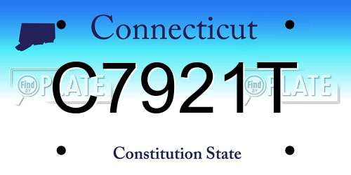 C7921T Connecticut License Plate