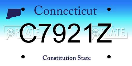 C7921Z Connecticut License Plate