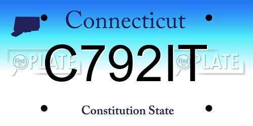 C792IT Connecticut License Plate