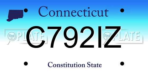 C792IZ Connecticut License Plate