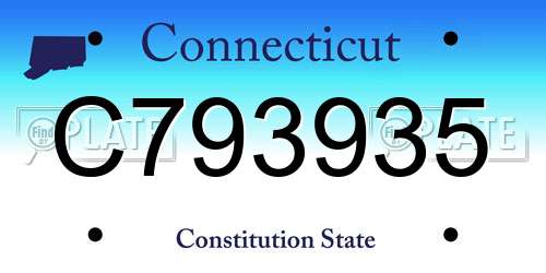 C793935 Connecticut License Plate