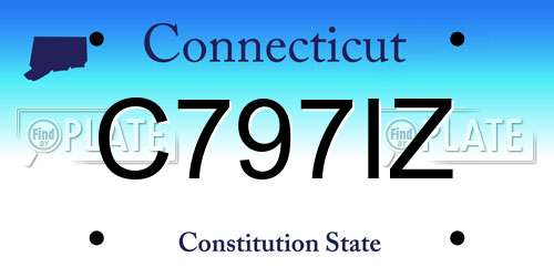 C797IZ Connecticut License Plate