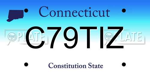 C79TIZ Connecticut License Plate