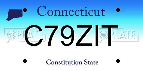 C79ZIT Connecticut License Plate