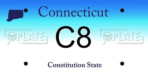 C8 Connecticut License Plate