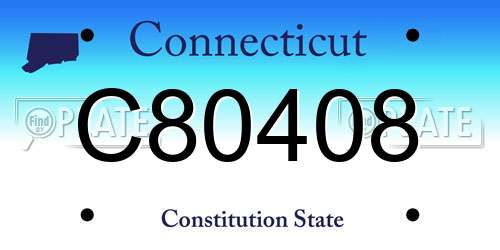 C80408 Connecticut License Plate
