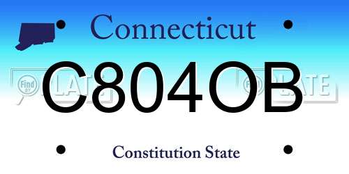 C804OB Connecticut License Plate