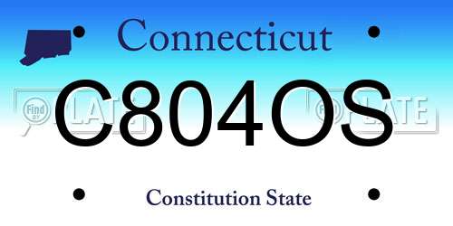 C804OS Connecticut License Plate