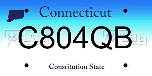 C804QB Connecticut License Plate