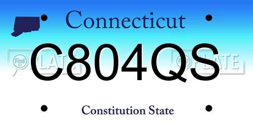 C804QS Connecticut License Plate