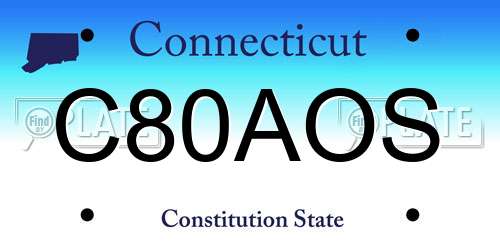 C80AOS Connecticut License Plate