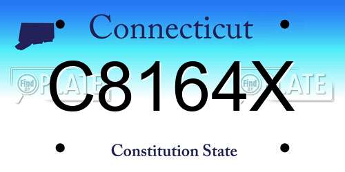 C8164X Connecticut License Plate