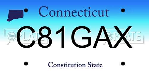 C81GAX Connecticut License Plate