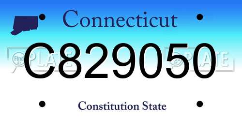C829050 Connecticut License Plate