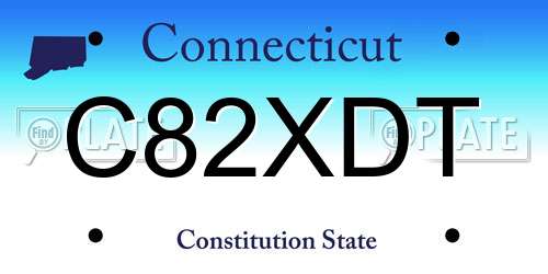 C82XDT Connecticut License Plate