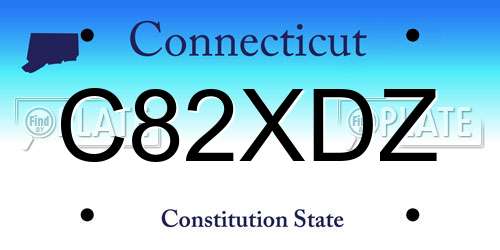 C82XDZ Connecticut License Plate