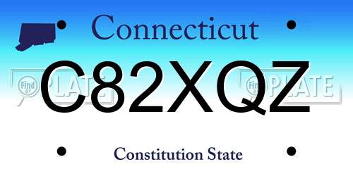 C82XQZ Connecticut License Plate