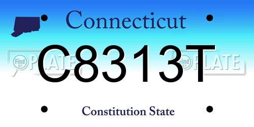 C8313T Connecticut License Plate