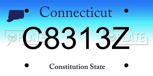 C8313Z Connecticut License Plate