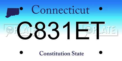 C831ET Connecticut License Plate