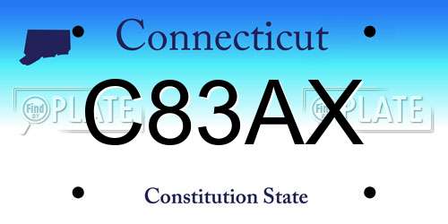 C83AX Connecticut License Plate