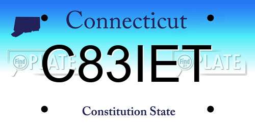 C83IET Connecticut License Plate