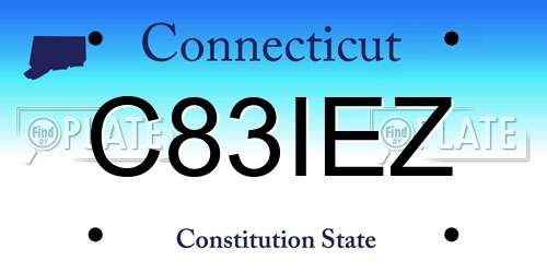 C83IEZ Connecticut License Plate