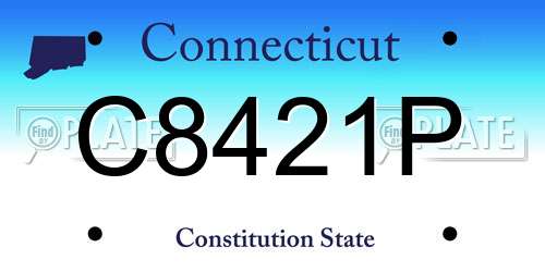 C8421P Connecticut License Plate