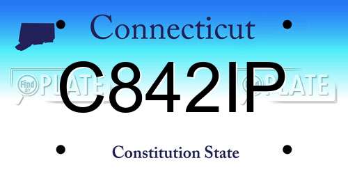 C842IP Connecticut License Plate