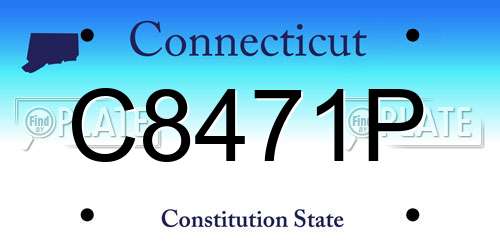 C8471P Connecticut License Plate