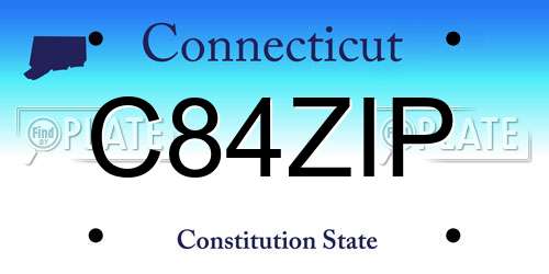 C84ZIP Connecticut License Plate