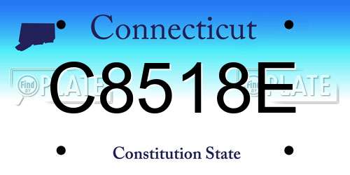 C8518E Connecticut License Plate