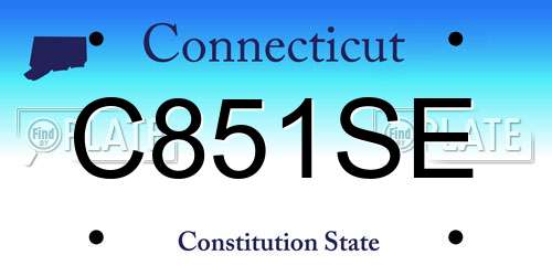 C851SE Connecticut License Plate