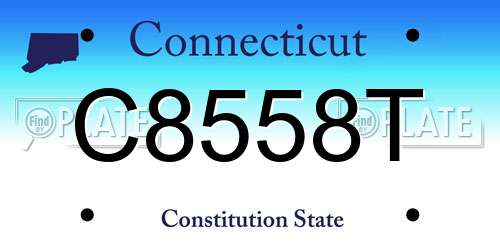 C8558T Connecticut License Plate