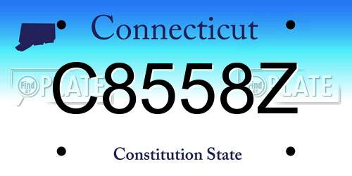 C8558Z Connecticut License Plate