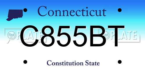 C855BT Connecticut License Plate