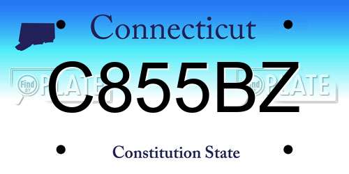 C855BZ Connecticut License Plate