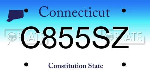 C855SZ Connecticut License Plate