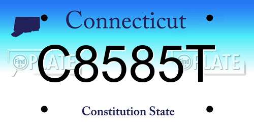 C8585T Connecticut License Plate