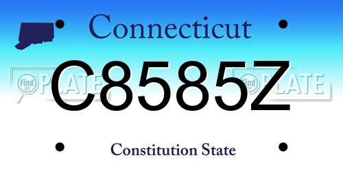 C8585Z Connecticut License Plate