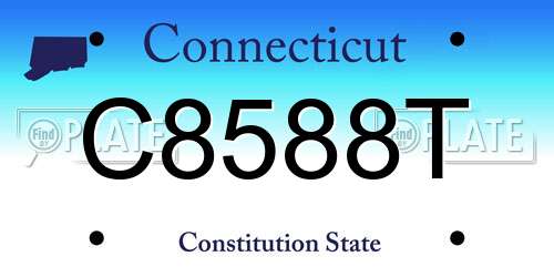C8588T Connecticut License Plate