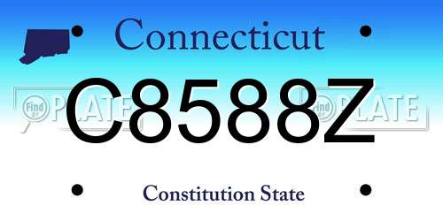 C8588Z Connecticut License Plate