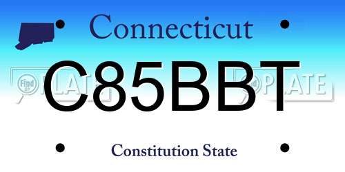C85BBT Connecticut License Plate