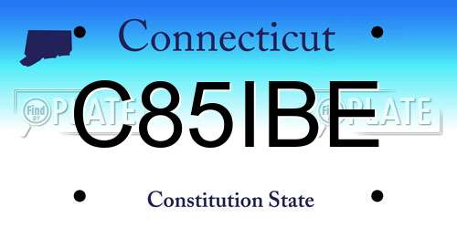 C85IBE Connecticut License Plate