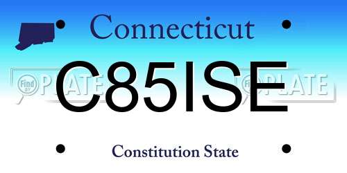 C85ISE Connecticut License Plate