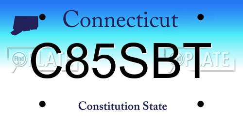 C85SBT Connecticut License Plate