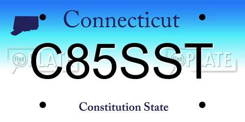 C85SST Connecticut License Plate