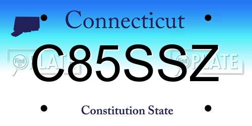 C85SSZ Connecticut License Plate